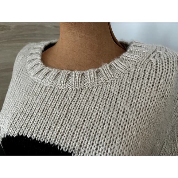 Wooden Ships Sz X/S Skull Pullover Sweater Tan Goth Edgy Punk Halloween Chunky - Picture 5 of 12